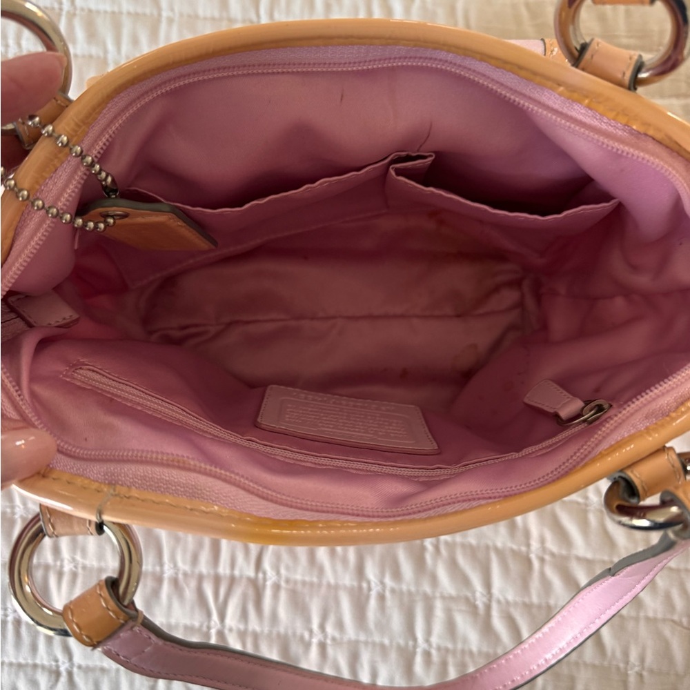 Coach Pink and Tan Mini Bag - Picture 4 of 5
